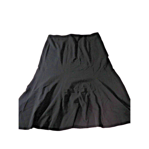 Lane Bryant Midi Skirt Sz 24 Fit N Flare Black Career Office Zip Back Basic Core - Picture 1 of 14